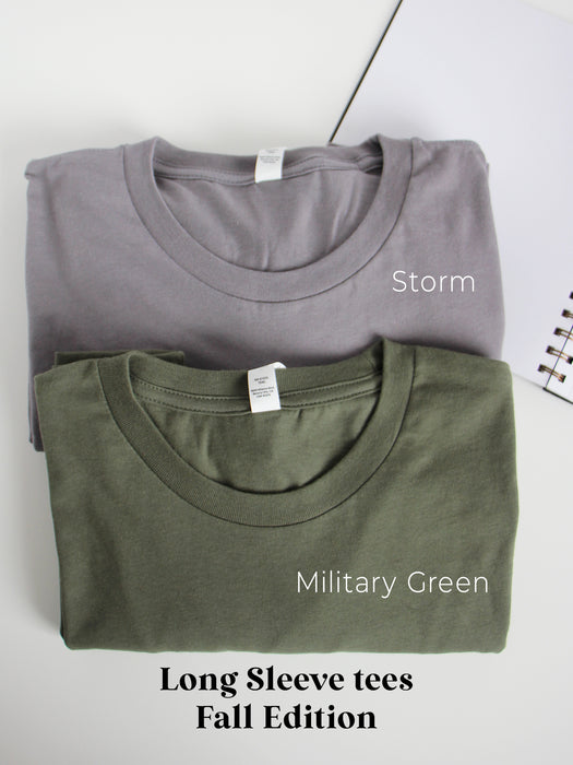 Fall Limited Edition: Storm & Military Green long sleeve tees