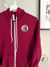 Mental Health Mind - Maroon zip up fleece hoodie