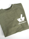 Mortar + Pestle Rx: with 'pharmacy' on Heather Army Green 