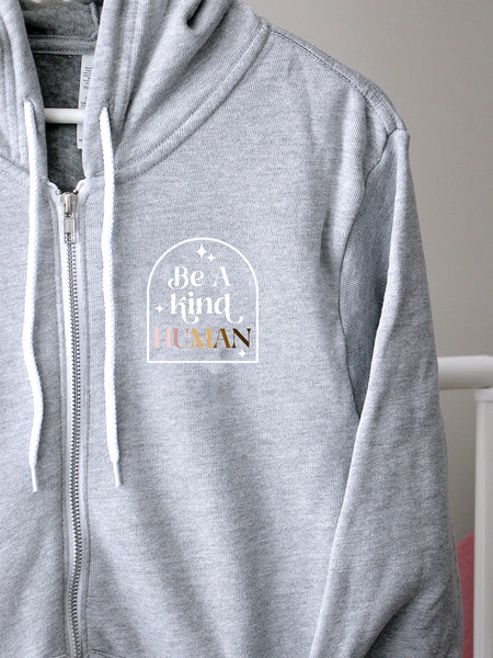 Be A Kind Human - Athletic Grey hoodie