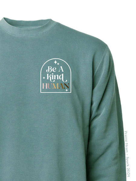 Be A Kind Human - Alpine Green sweatshirt