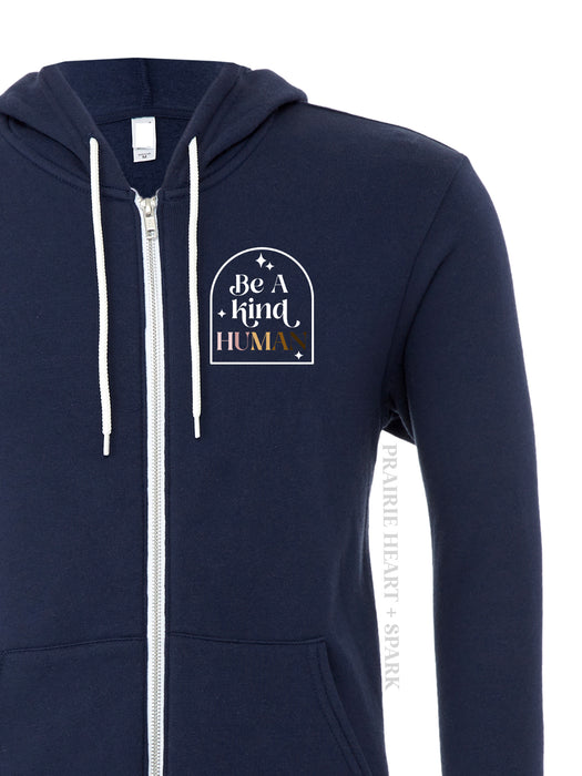 Be A Kind Human - Navy hoodie