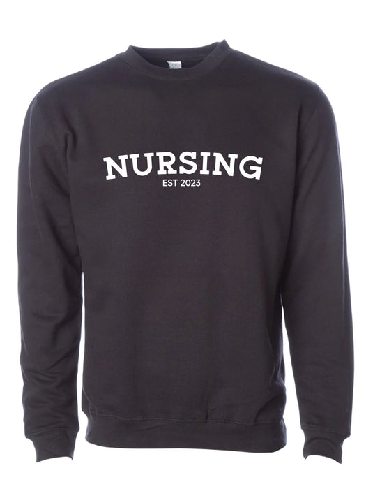 Collegiate: Nursing on a Black sweatshirt