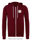 EMS Star: Copper rod on a Maroon zip up hoodie