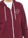 Preemie Love: Baby Heart on Maroon hoodie