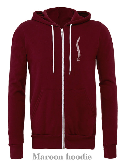 The Organs: Spine on a Maroon hoodie