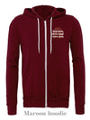 Kind Fierce Brave: Copper arch on Maroon hoodie