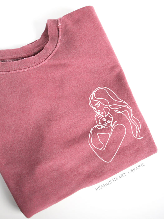 Mom + Baby: Pink sweatshirt