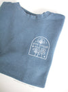 MHM Arch: Grow Through What You Go Through on Slate Blue sweatshirt