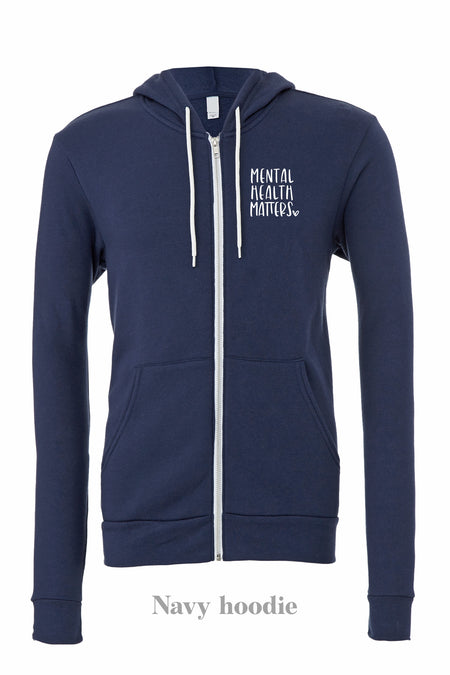 MHM Heart: Navy zip up hoodie