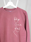 Frontliners: white design with custom HCA on Pink sweatshirt