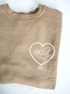 Preemie Love: 'Baby Feet Love" on Sand sweatshirt with customized cred