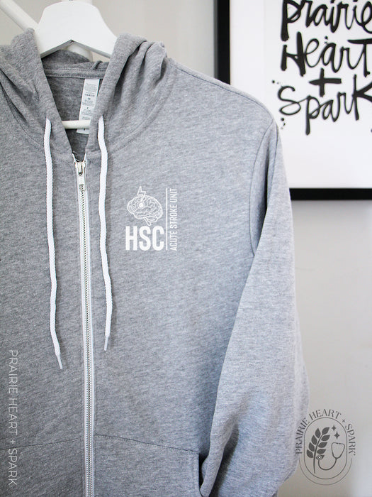 PH+S: HSC Acute Stroke Unit - Athletic Grey fleece zip up hoodie