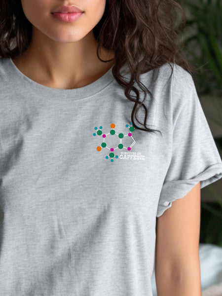 Caffeine Molecule on Athletic Grey tee