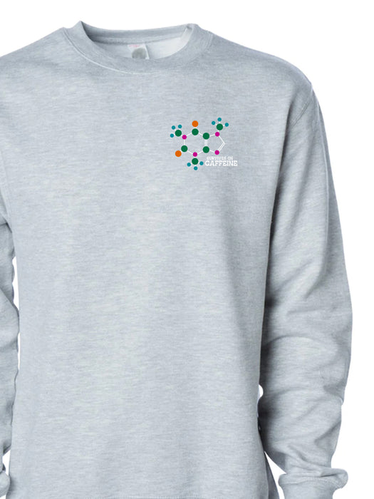 Caffeine Molecule on Athletic Grey sweatshirt