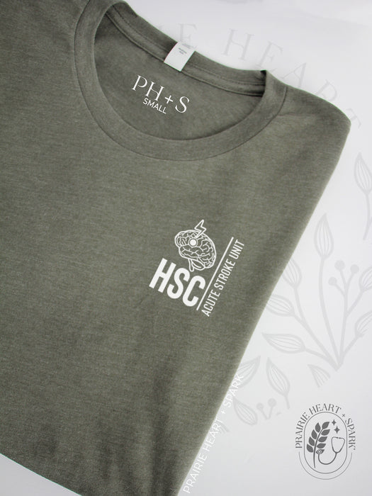 PH+S: HSC Acute Stroke Unit - Heather Military Green short sleeve tee