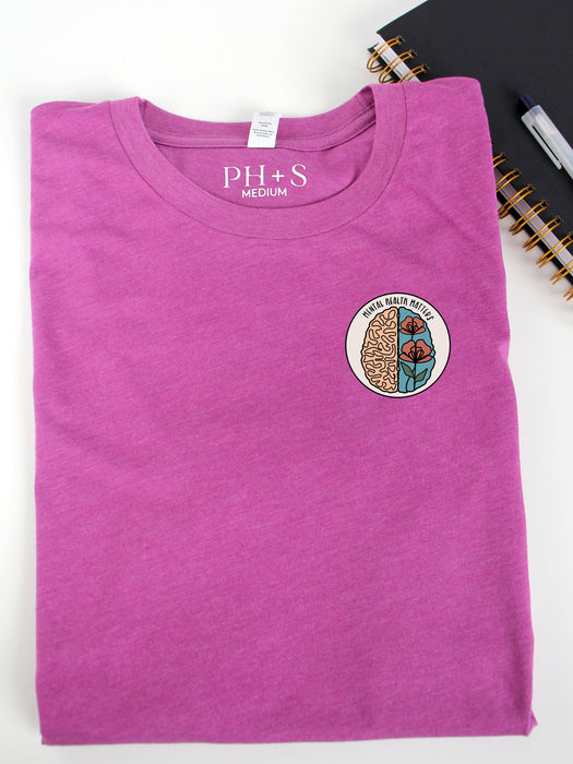 Mental Health Mind - Heather Magenta short sleeve tee