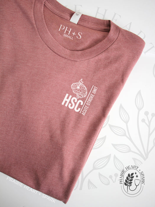 PH+S: HSC Acute Stroke Unit - Heather Mauve short sleeve tee