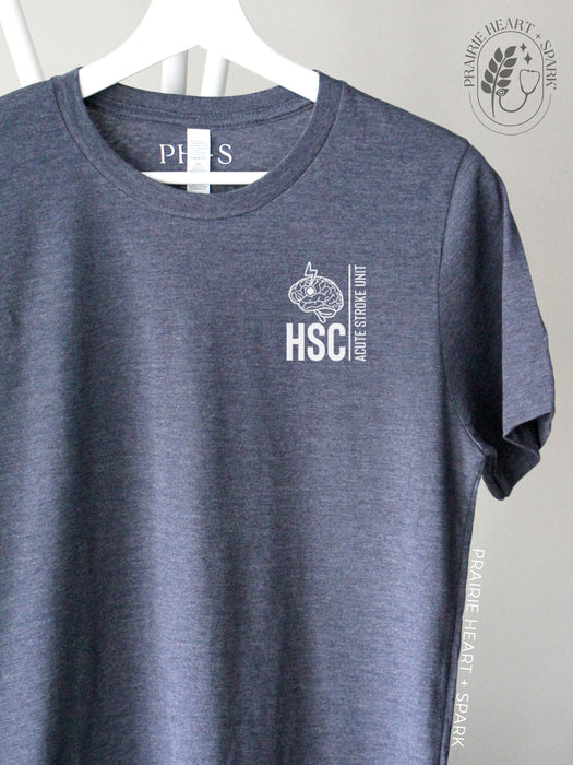 PH+S: HSC Acute Stroke Unit - Heather Navy short sleeve tee