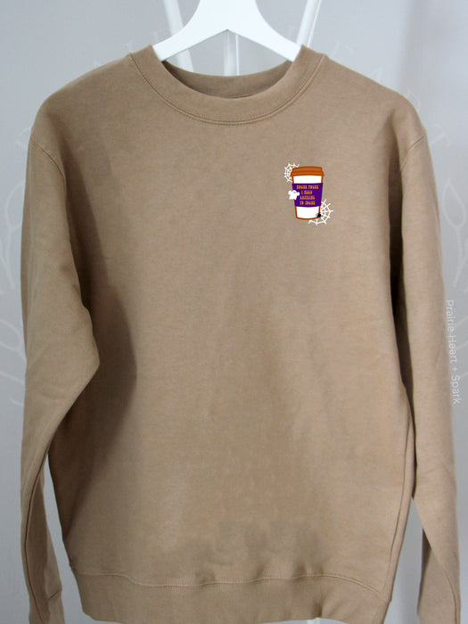 Hocus Pocus Caffeine on a Sand sweatshirt