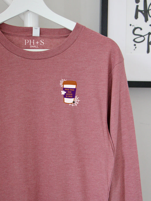 Hocus Pocus Caffeine on Mauve long sleeve