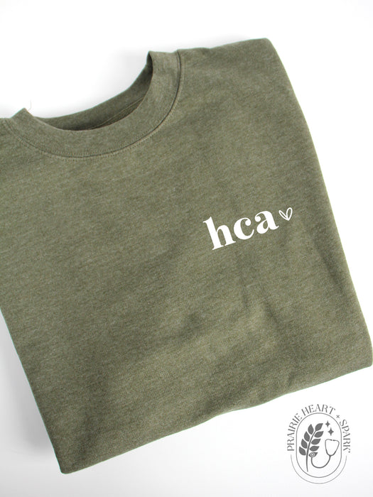 Allied Heart: HCA on Army Green sweatshirt