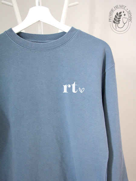 Allied Heart: RT on Slate Blue sweatshirt