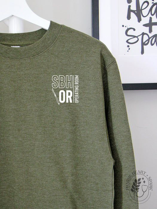 PH+S: St. Boniface Hospital O.R. - Army Green sweatshirt