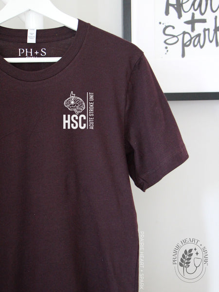 PH+S: HSC Acute Stroke Unit - Burgundy Black short sleeve tee