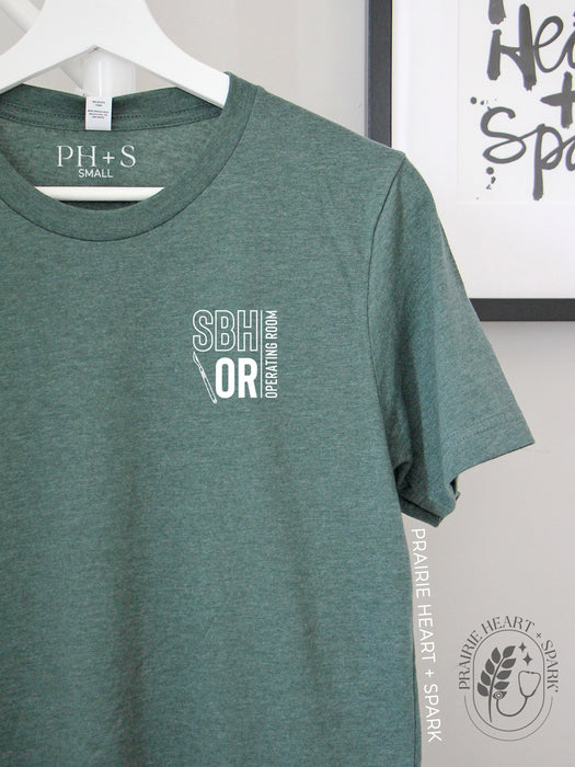 PH+S: St. Boniface Hospital O.R. - Heather Forest short sleeve tee