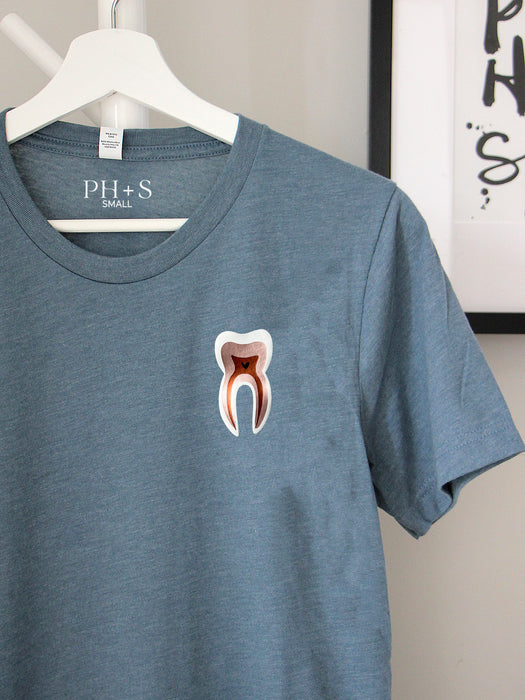 Tooth Anatomy on Heather Slate tee