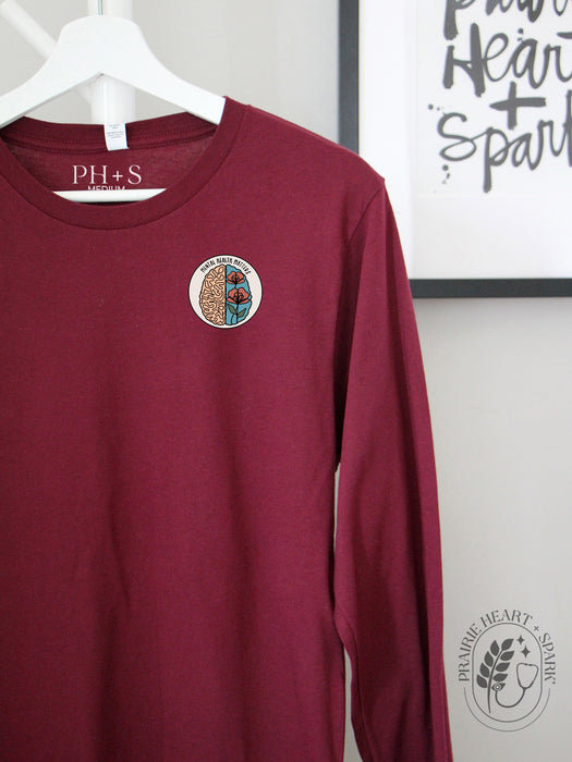 Mental Health Mind - Maroon long sleeve