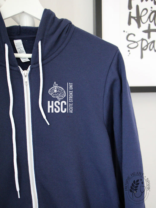 PH+S: HSC Acute Stroke Unit - Navy fleece zip up hoodie