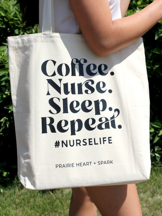 COFFEE. NURSE. SLEEP. REPEAT. - Tote