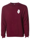 HEART-ology: White heart on Maroon sweatshirt