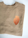 HEART-ology: Copper heart on Sand sweatshirt