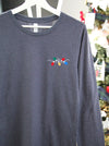 Holiday Lights - Heather Navy long sleeve