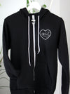 Preemie Love: Baby Heart on Black hoodie