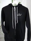 White 'Breast Cancer ribbon' on a Black hoodie