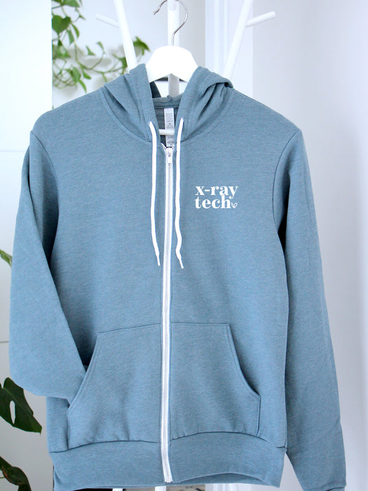 Allied Heart: X-Ray Tech on Heather Slate hoodie