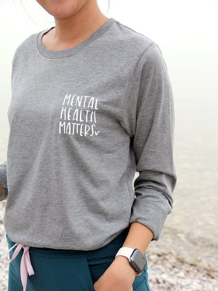 Mental Health Matters Heart - Athletic Grey long sleeve