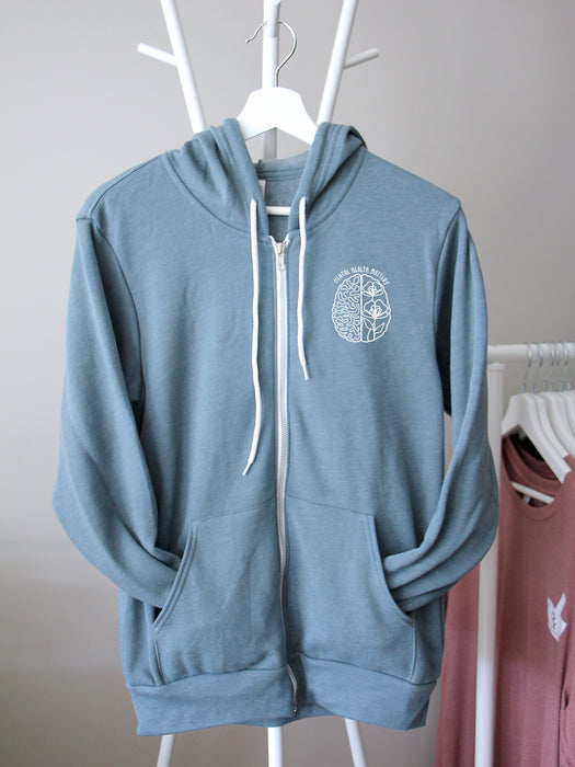 MHM Mind: Heather Slate zip up hoodie