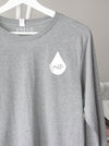 Blood Drop with MLT designation on Athletic Grey long sleeve